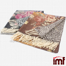 Mantón de bufanda ancha de lana floral impresa personalizada